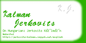 kalman jerkovits business card